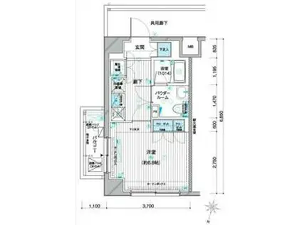 メインステージ赤羽北Ⅱ(1K/3階)の間取り写真