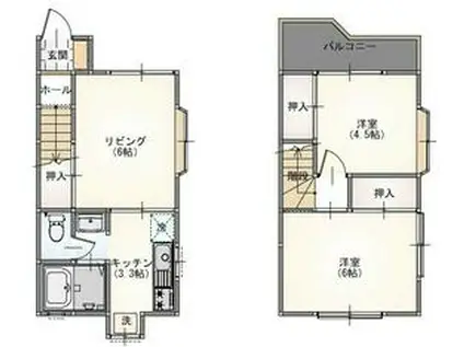 サンテラス鷹野(3K)の間取り写真