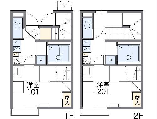 レオパレスTADPOLE須賀(1K/2階)の間取り写真