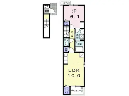 カーサ平田B(1LDK/2階)の間取り写真