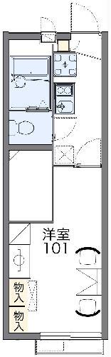 レオパレス城北(1K/1階)の間取り写真