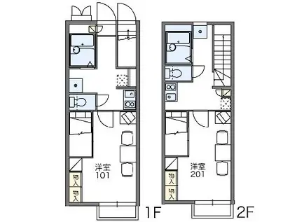 レオパレスPROSPERITY(1K/2階)の間取り写真