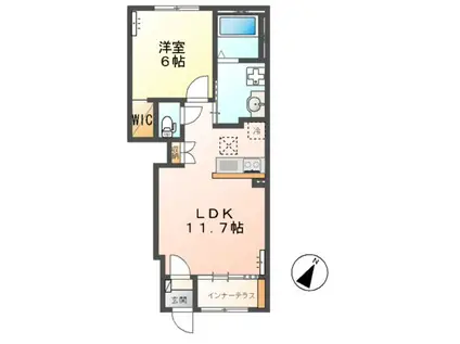 コンフォート メゾン(1LDK/1階)の間取り写真