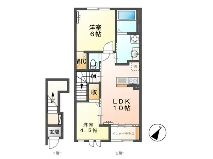 コンフォート メゾン(2LDK/2階)の間取り写真