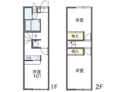 レオパレスソレイユⅡ(2DK/1階)の間取り写真