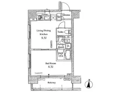パークアクシス東陽町(1LDK/5階)の間取り写真