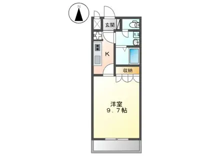 エスポアールS1(1K/1階)の間取り写真