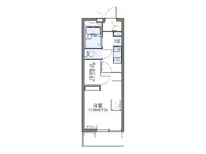 レオパレスエレガントライフ(1K/1階)の間取り写真