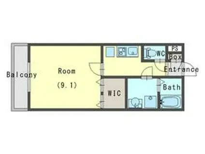 ジーメゾン上尾(1K/2階)の間取り写真