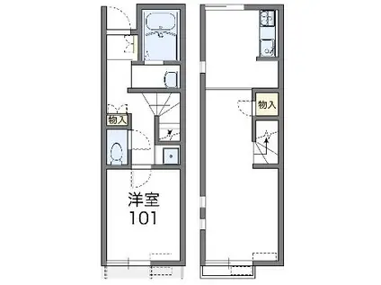 レオネクストアミ(1LDK/1階)の間取り写真