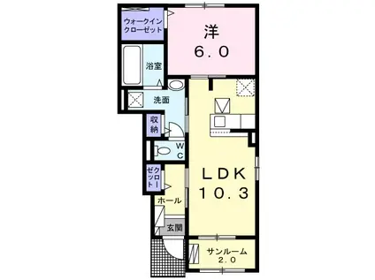 ワイ.タカミヤⅠ(1LDK/1階)の間取り写真