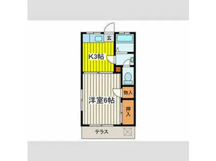 第五嶋田ハイツ(1K/1階)の間取り写真