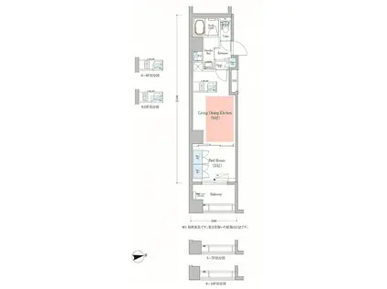 アーバネックス日本橋馬喰町(1LDK/9階)の間取り写真