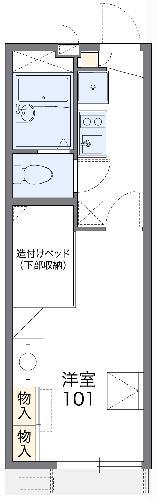 レオパレスサンバードB(1K/2階)の間取り写真