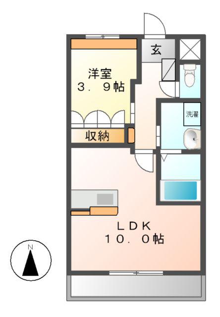 コンフォートレジデンス(1LDK/2階)の間取り写真