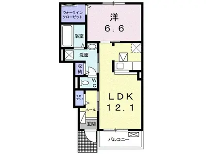 フラン エアリー(1LDK/1階)の間取り写真