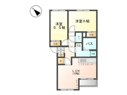 キャロット・ガーデン(2LDK/1階)の間取り写真