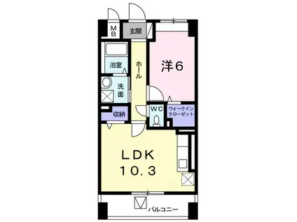 アサヒグランドパレス(1LDK/5階)の間取り写真