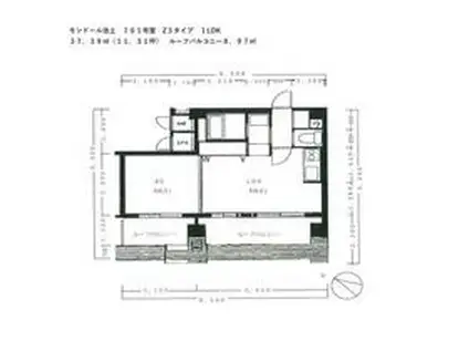 モンドール池上(1LDK/7階)の間取り写真