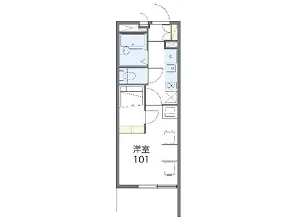 レオパレスグリーン ウッド(1K/1階)の間取り写真