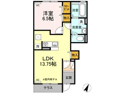ロワイヤルコーポ(1LDK/1階)の間取り写真