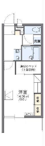 レオパレスケイスピリット百合鴎(1K/1階)の間取り写真