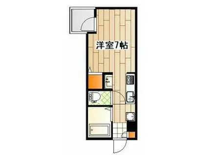 クレドメゾン武蔵小杉(ワンルーム/2階)の間取り写真