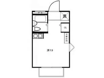ハイツツカサ(ワンルーム/2階)の間取り写真