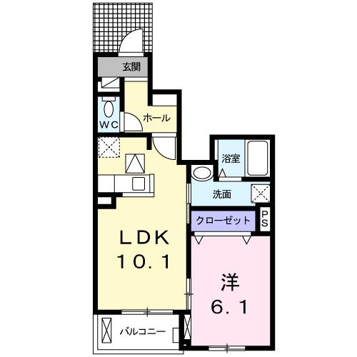 リヴェール壱番館(1LDK/1階)の間取り写真