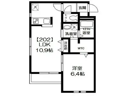 サクラコート北砂(1LDK/2階)の間取り写真