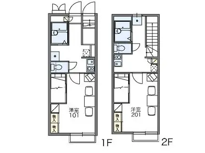 レオパレスカスカータ(1K/1階)の間取り写真