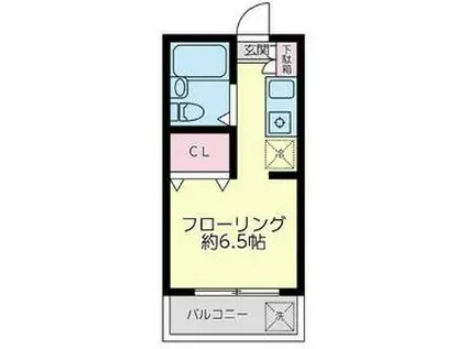KIK渡田(ワンルーム/2階)の間取り写真