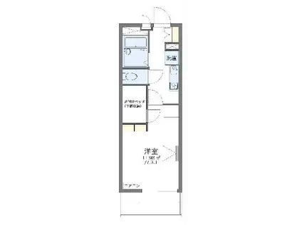 レオパレス花梨(1K/2階)の間取り写真