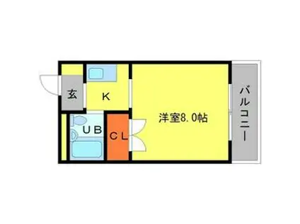 シャルムハイツ小野原(1K/1階)の間取り写真