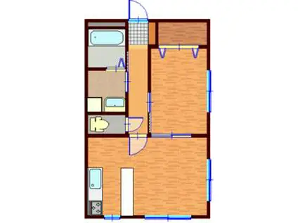 AIマンション(1LDK/2階)の間取り写真