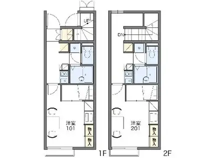 レオパレスカームⅡ(1K/1階)の間取り写真