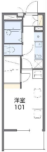 レオパレス鈴風(1K/2階)の間取り写真