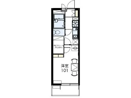 レオパレス中今泉(1K/1階)の間取り写真
