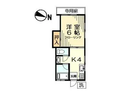 海老沢荘(1K/1階)の間取り写真
