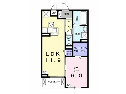 パーク ビュー(1LDK/3階)の間取り写真