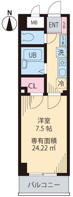 カーサデシノセ(1K/3階)の間取り写真