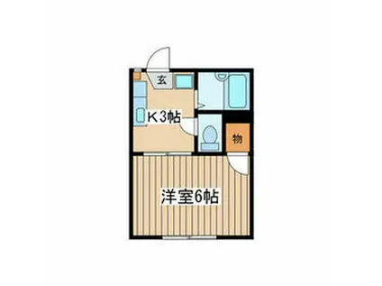 アムール玉川学園B(1K/1階)の間取り写真