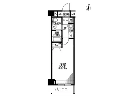 プレール・ドゥーク羽田ウエストⅡ(1K/3階)の間取り写真