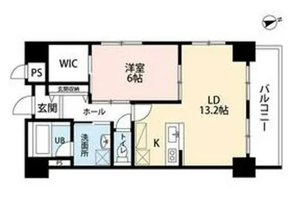 TRIBUTE元浜(1LDK/9階)の間取り写真