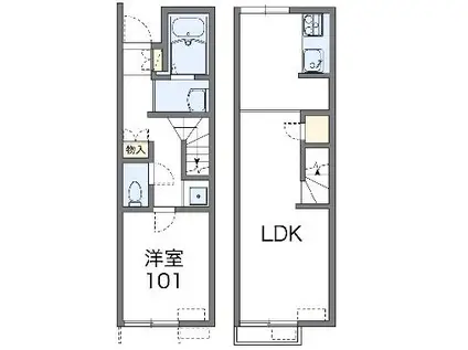 レオネクストトレジャーヒルⅡ(1LDK/1階)の間取り写真