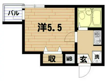 ベルトピア南浦和Ⅲ(1K/4階)の間取り写真
