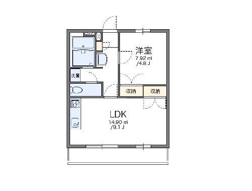 レオパレスウイングA(1LDK/2階)の間取り写真