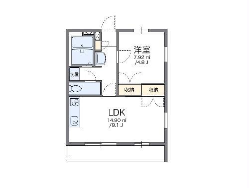 レオパレスウイングA(1LDK/2階)の間取り写真