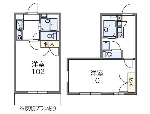 レオパレスヴァンベール(1K/2階)の間取り写真