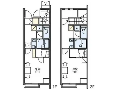 レオネクストPASSOⅡ(1K/1階)の間取り写真